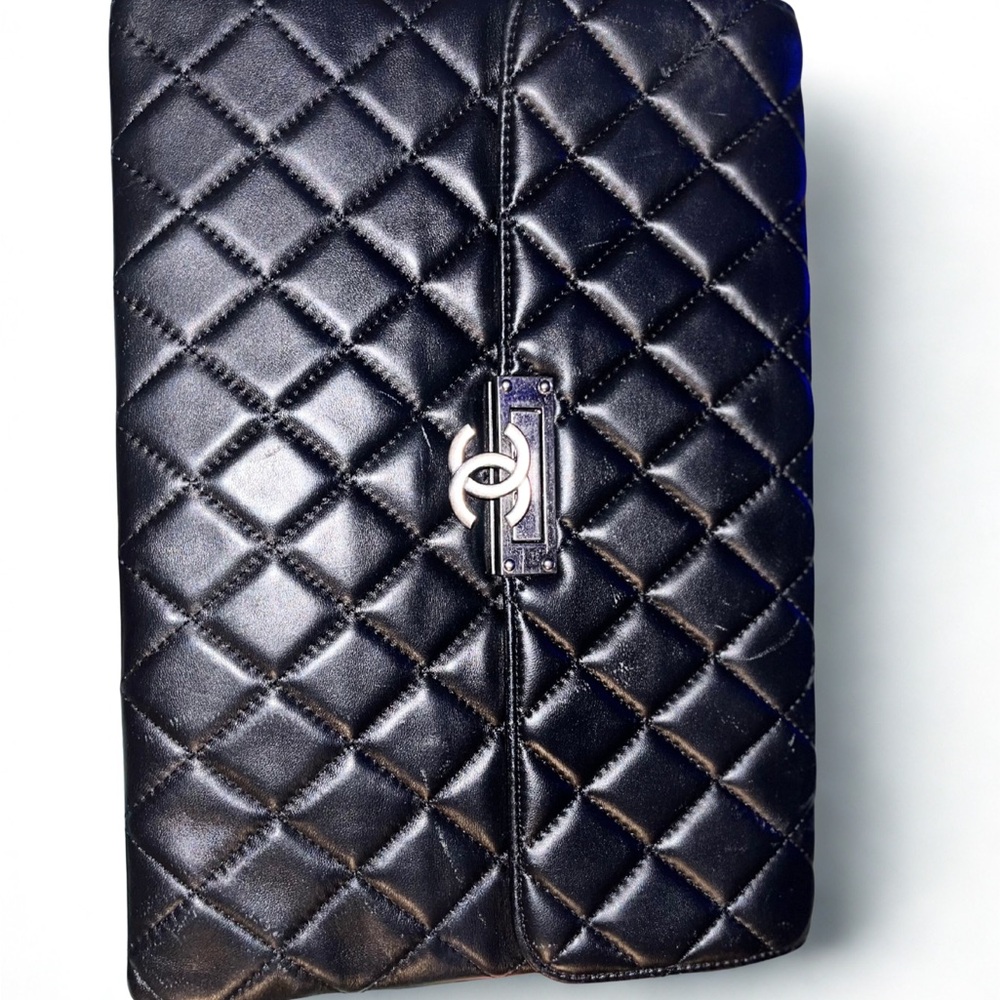 CHANEL Black Quilted Clutch